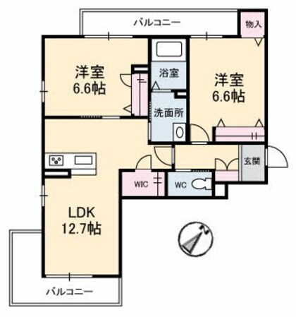 シャーメゾン宇多津　C棟の物件間取画像